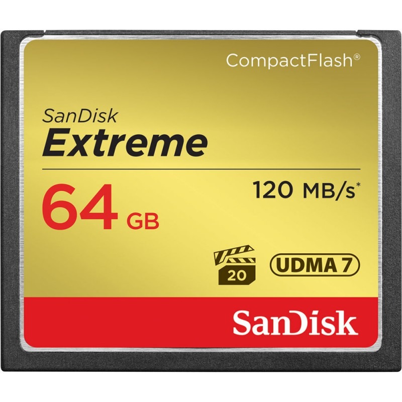 SanDisk 64GB Extreme CompactFlash 120Mb/s  Memory Card